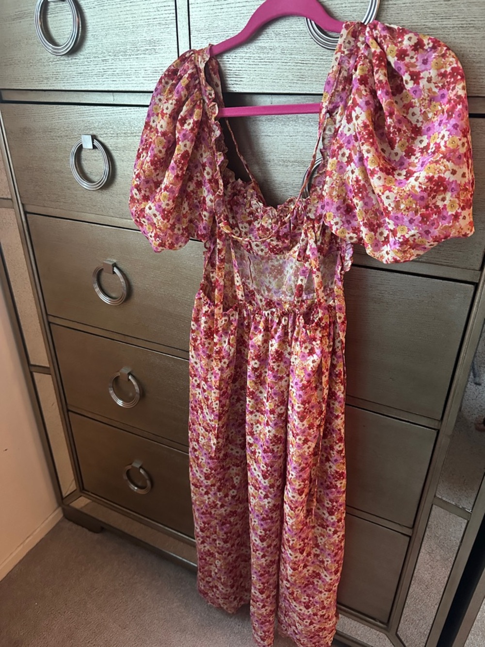 For Love and Lemons Felicia Floral Puff Sleeve Midi Dress - Picture 4 of 8